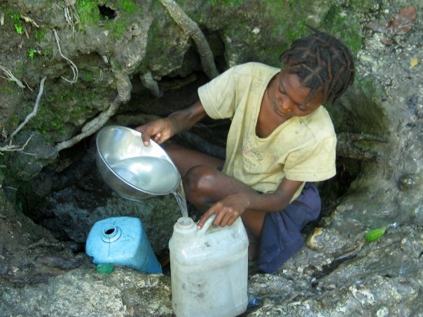 Obtaining water from a spring